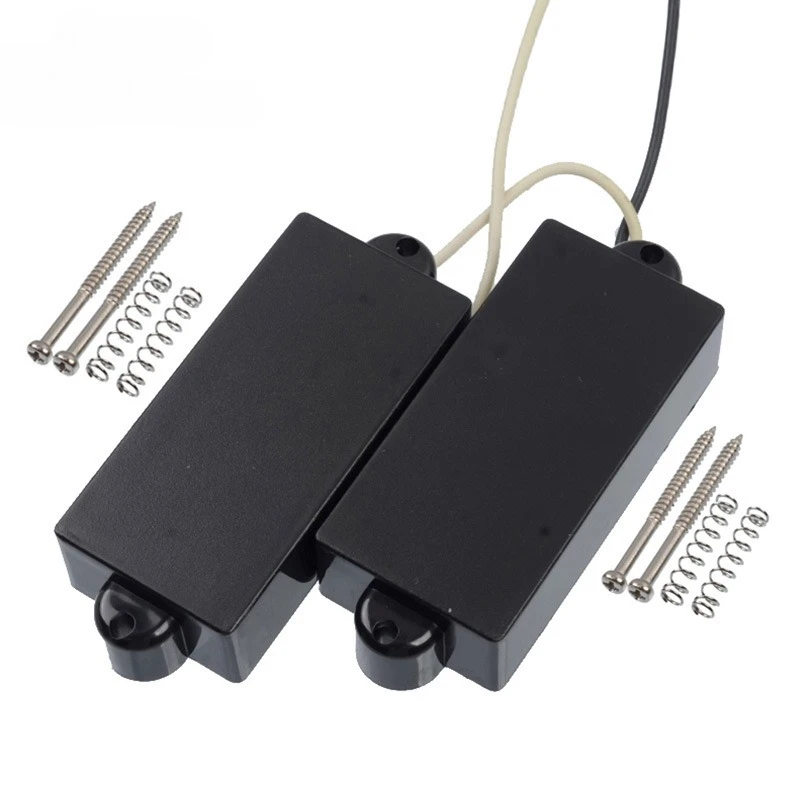 

4 String Closed Cover Bass Pickup Set Black Sealed Humbucker Pickups for Precision Bass PB Style Electric Bass