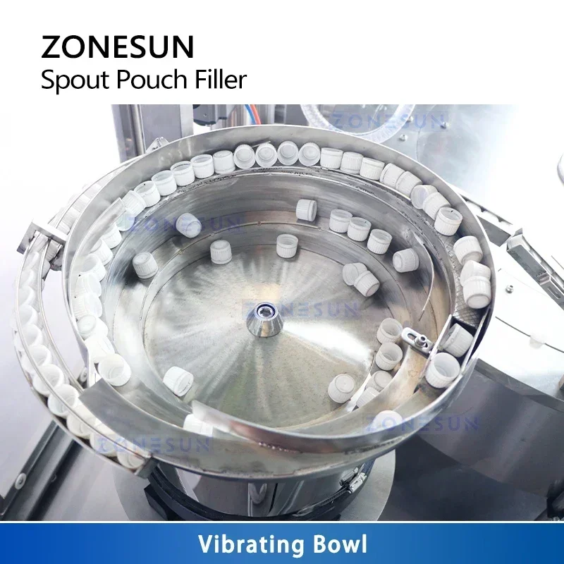 ZONESUN Spout Pouch Piston Pump Liquid Filling Capping Machine Filler Capper Monoblock Doypack Rotary Packing Equipment ZS-AFC12