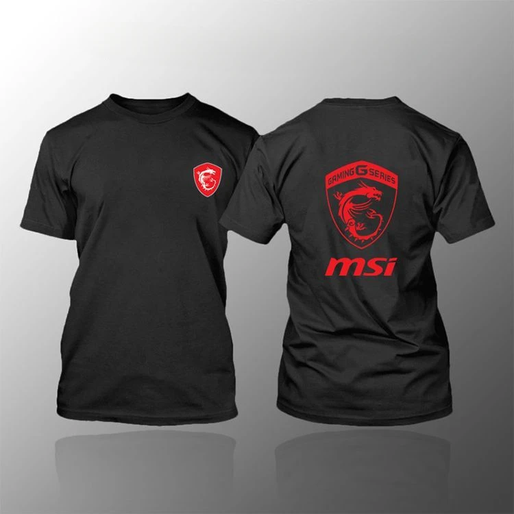 2026 MSI Red Dragon Logo Round-neck Short-sleeved T-shirt Computer City Geek Workwear Faith Clothing Men's Casual Top