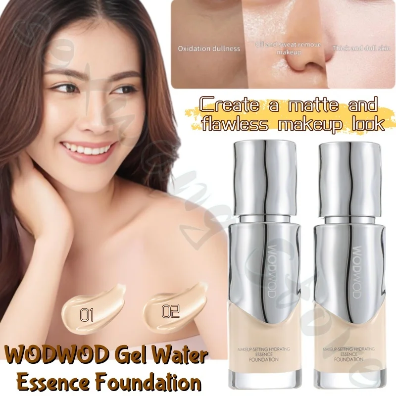 WODWOD Condensing Water Essence Foundation 30ml concealer, moisturizing, invisible pores, even skin tone, improve dullness