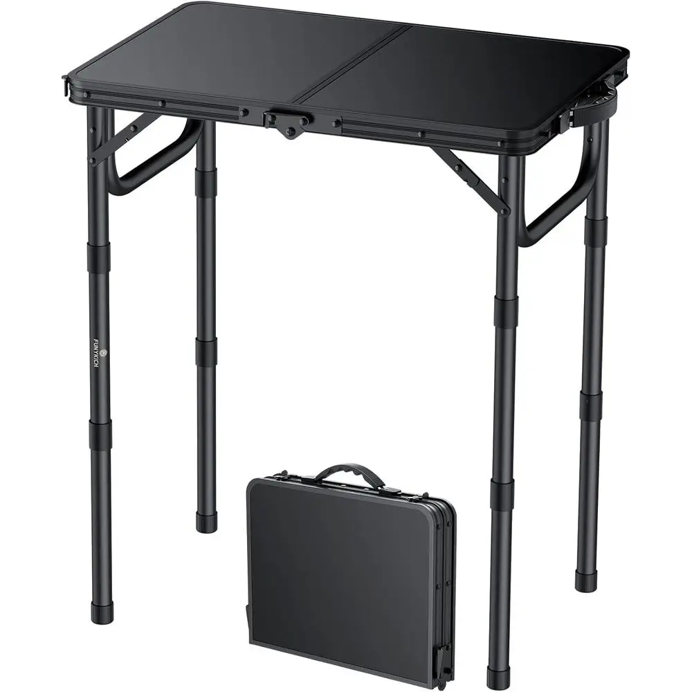 

Компактный складной походный стол - 22.8 дюйма (длина) x 15.7 дюймов (ширина), регулируемая высота, портативный стол для пикника на открытом воздухе, легкий, с ручкой для переноски.