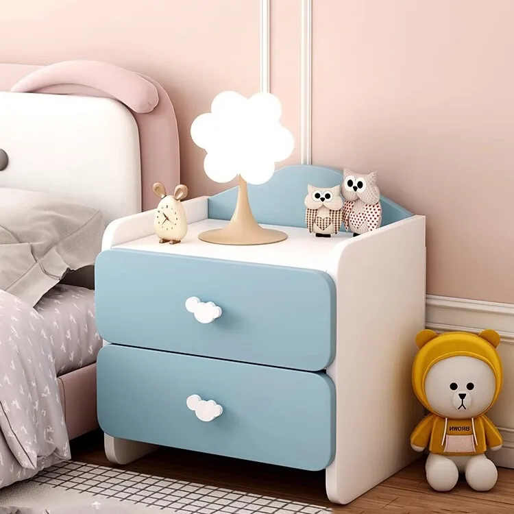 FG simple modern bedroom home small children's fun shelf Internet celebrity new cream wind bedside cabinet