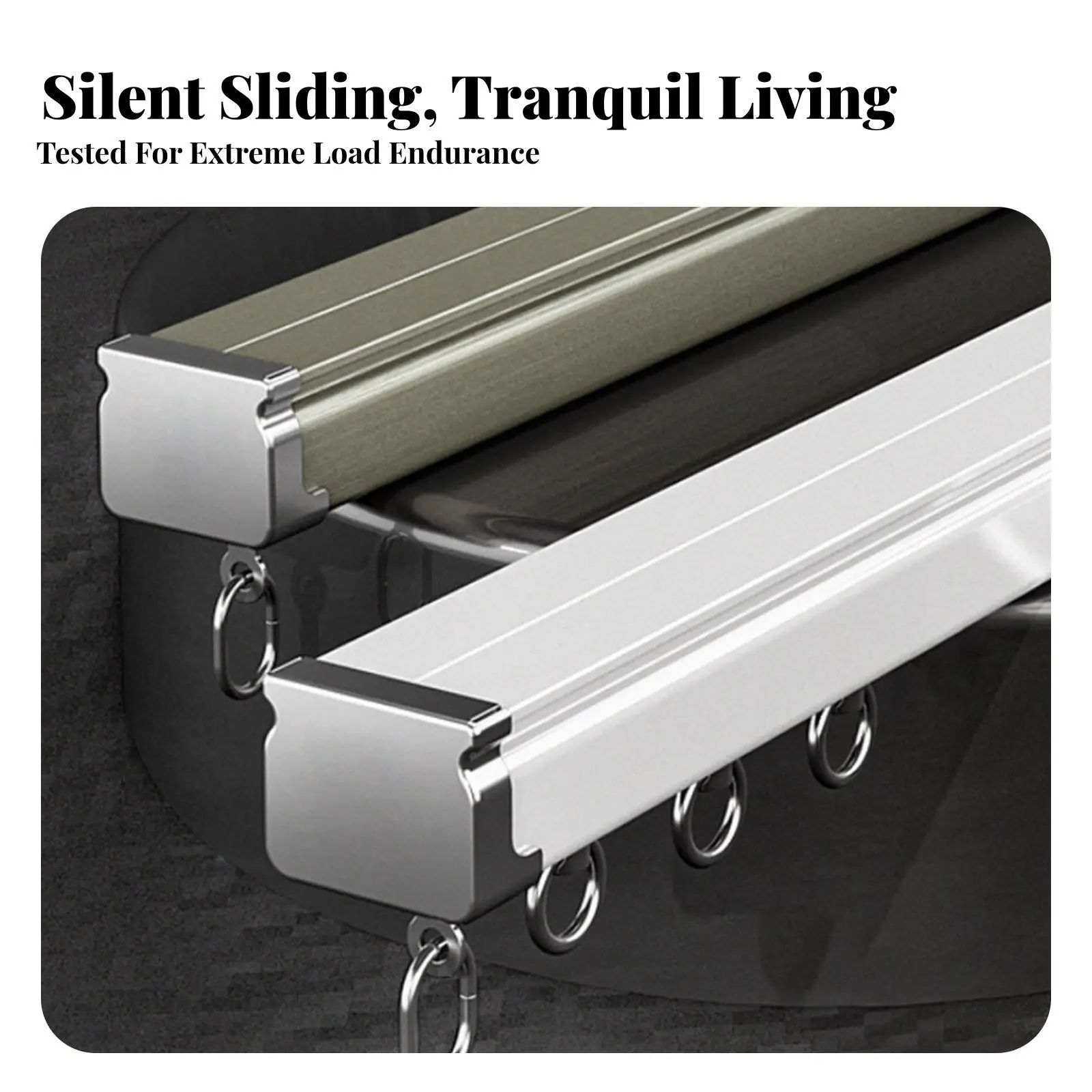 Aluminum Alloy Curtain Track Double Bearing Rollers Heavy Duty Aluminum Curtain Rail Smooth Gliding Wall Mounted Drapery Track