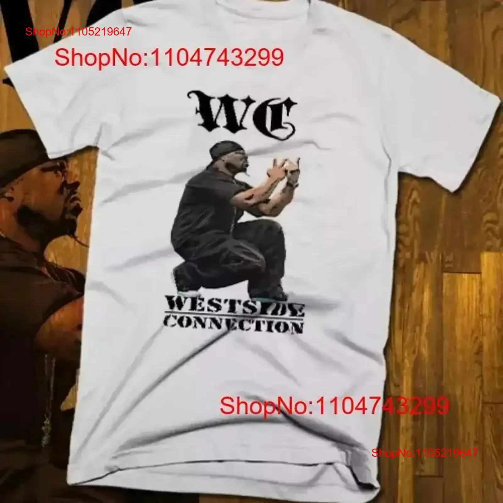 West Coast Gangsta Rap Style Camiseta WC hip hop todos los tamaños California blanco vintage Lavado Ropa de calle versátil ropa de diseñador