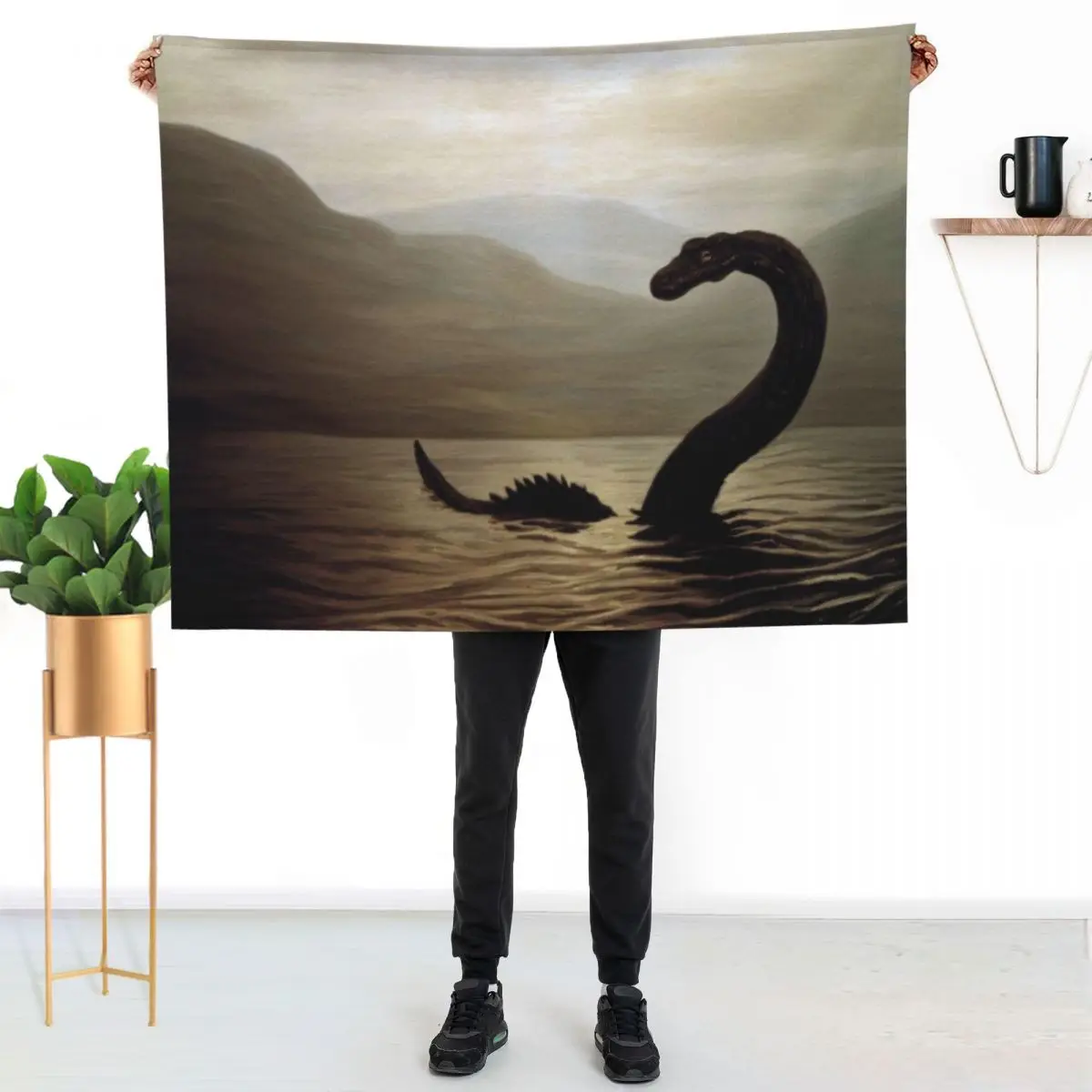 

Loch Ness monster Throw Blanket Faux Fur Soft Warm Blanket for Bed