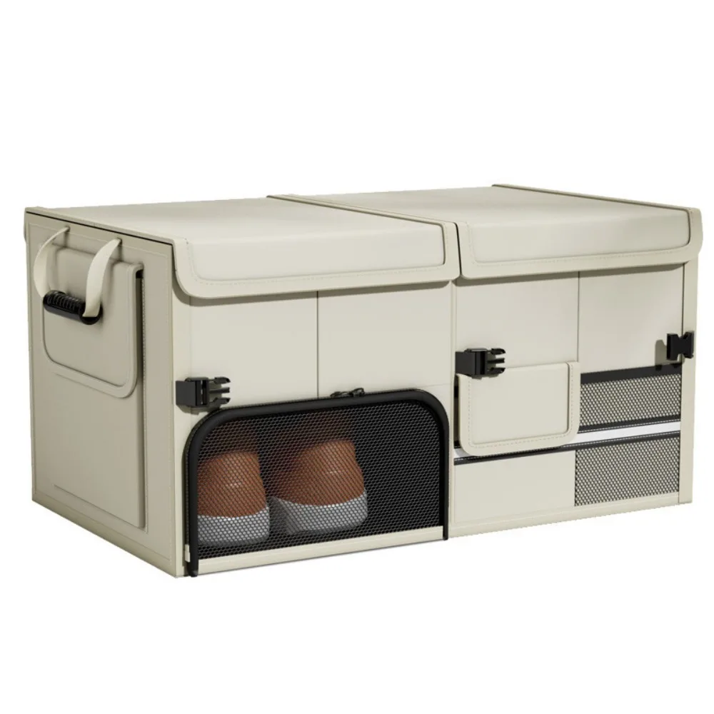 صندوق تخزين صندوق قابل للطي مقاوم للماء من قماش أكسفورد 60L منظم سيارة ذو سعة كبيرة للتخييم/صيد الأسماك يسهل حملها