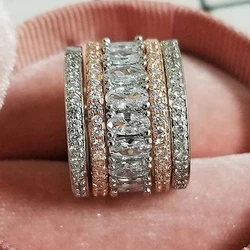 CAOSHI Exquisite Brilliant Full Cubic Zirconia Rings for Women Temperament Bridal Wedding Accessory Luxuriant Statement Jewelry