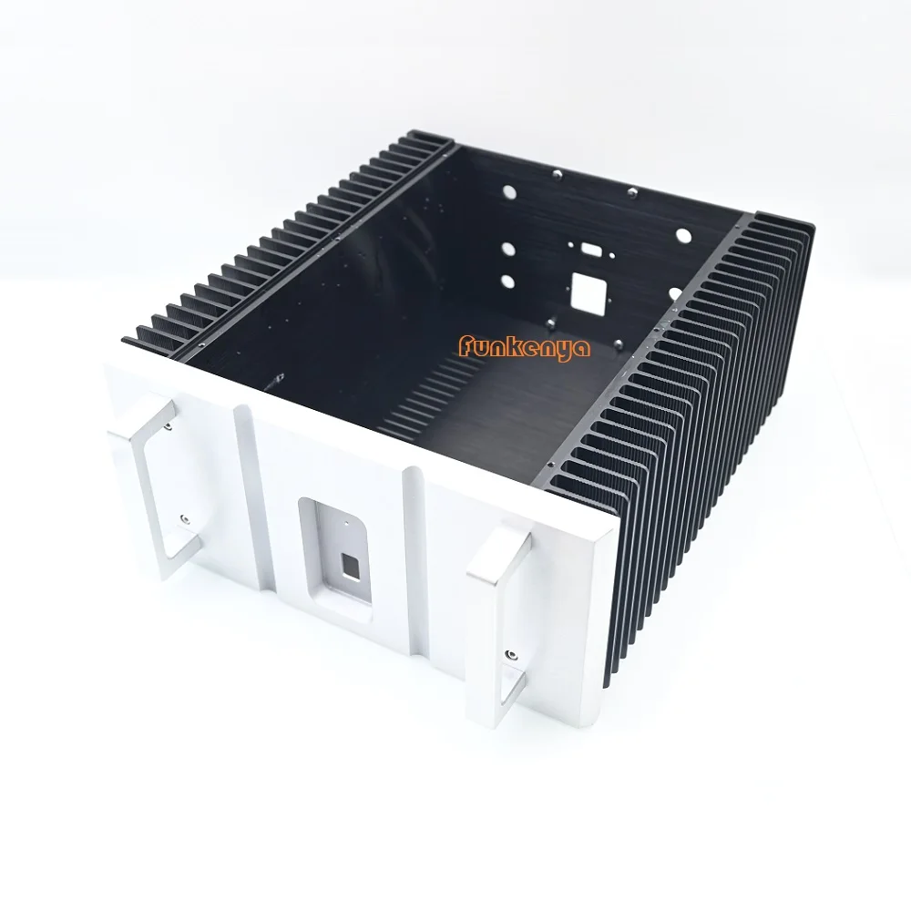 W340 H150 D355 Anodized Aluminum Power Amplifier Chassis Rear Preamp AMP Decoder DIY Enclosure Amplify Housing Heat Sink Cabinet