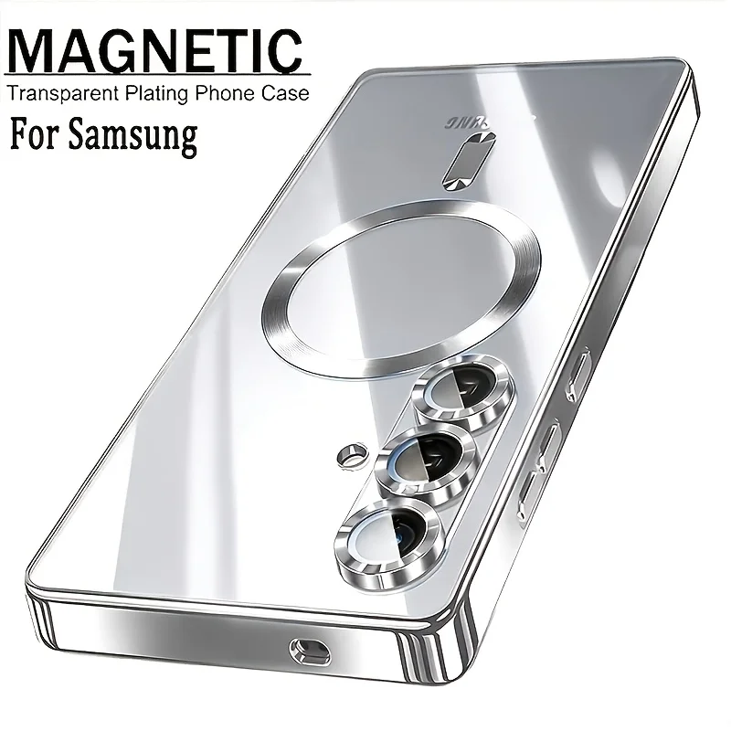 Magnetische Transparente Galvanisierte Handyhülle für Samsung Galaxy A56 A55 A54 A36 A35 A34 A26 A25 A24 A17 A16 A15 A14 A07 A06 A05 Cover