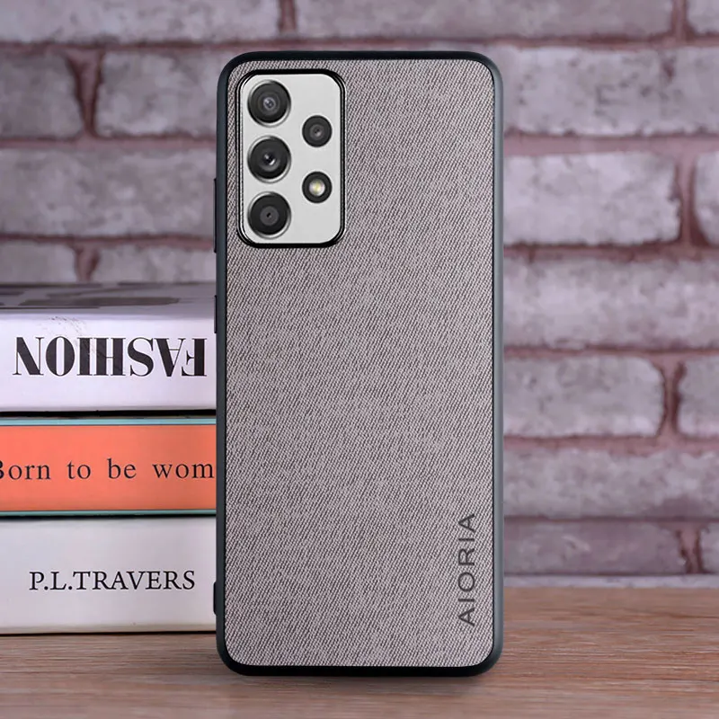 Case for Samsung Galaxy A52 A72 A42 A32 A52S 5G coque Luxury textile Leather skin hard phone cover for samsung a52 5g case funda