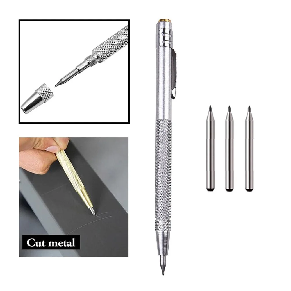 Tungsten Carbide Tip Scriber, Gravação Pen, Ponta De Marcação, Folha De Metal, Aço Inoxidável, Cerâmica Ferramenta Mão, 4Pcs, 14cm