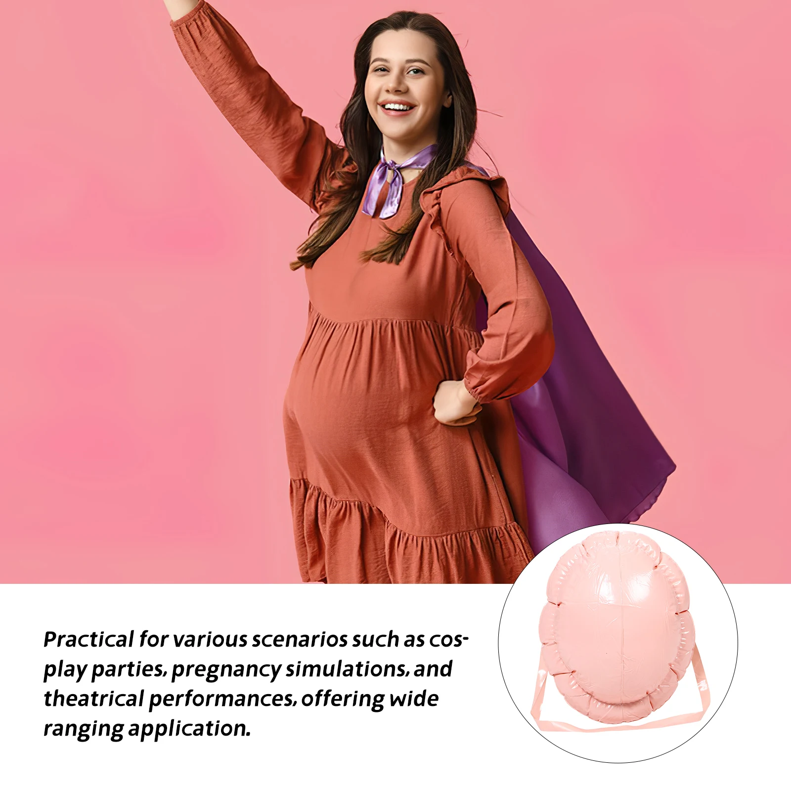 

PVC Inflatable Belly Stuffer for Santa Claus Halloween Christmas Cosplay Costume Pregnant Look Unisex Halloween Belly Stuffer