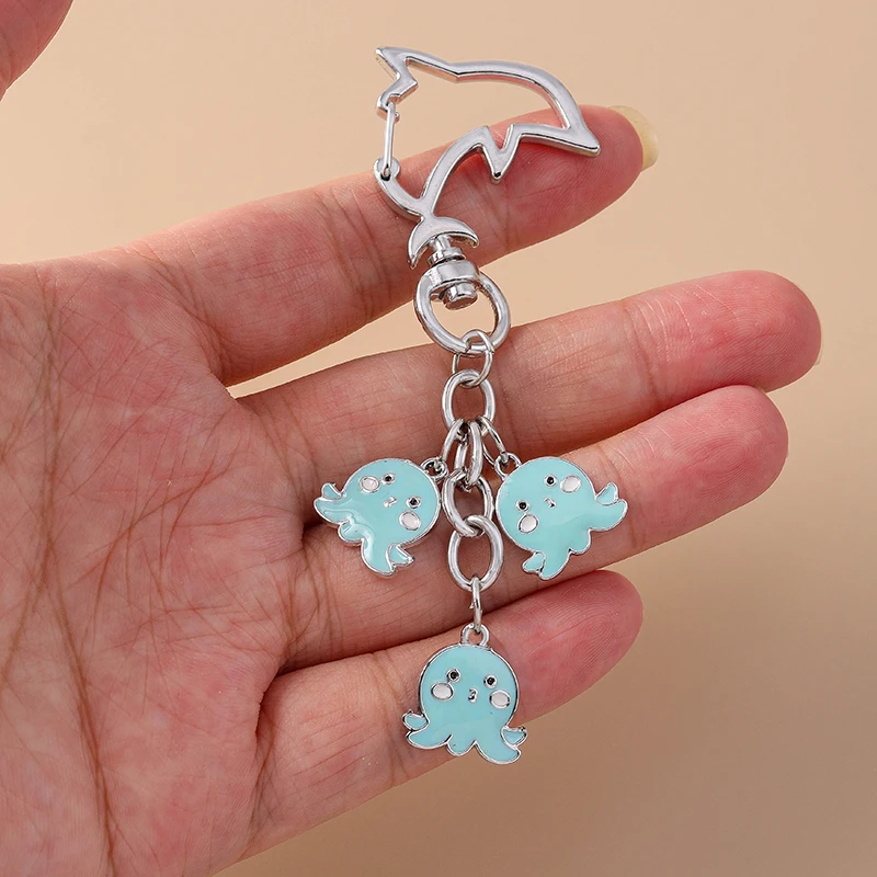 Aihua Schöne Y2K Sommer Strand Ozean Goldfisch Tintenfisch Wal Delphin Schlüsselbund Für Frauen Schlüssel Ringe Handtasche Anhänger Souvenir Geschenke – Detail 7