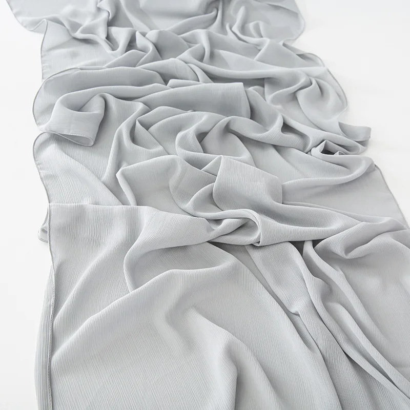 

New Plain Crepe Chiffon Hijab For Women Scarf Party Shawls Muslim Headscarf Wraps Islam Headband Breathable Turban 180*70cm