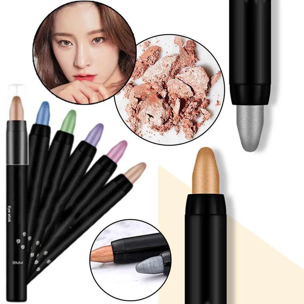 Waterproof Pearlescent Eyeshadow Pencil Stick 9 colori Lasting Shadow Eyeliner Pen Eyes Stick Makeup Shimmer Tools Glitter X9W8