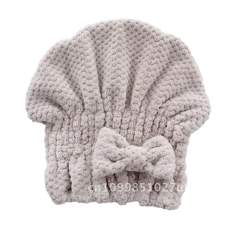 

Coral Fleece Princess Hat with Pineapple Lattice Design Quick Dry Hair Accessory Beige Light Pink Gray Blue Khaki Purple