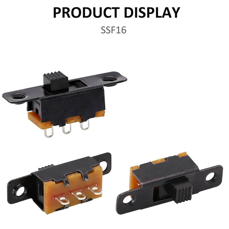 A05I-Slide Switch Panel Mount 3 Solder Lug Pin On/Off 2 Position 50 Stück