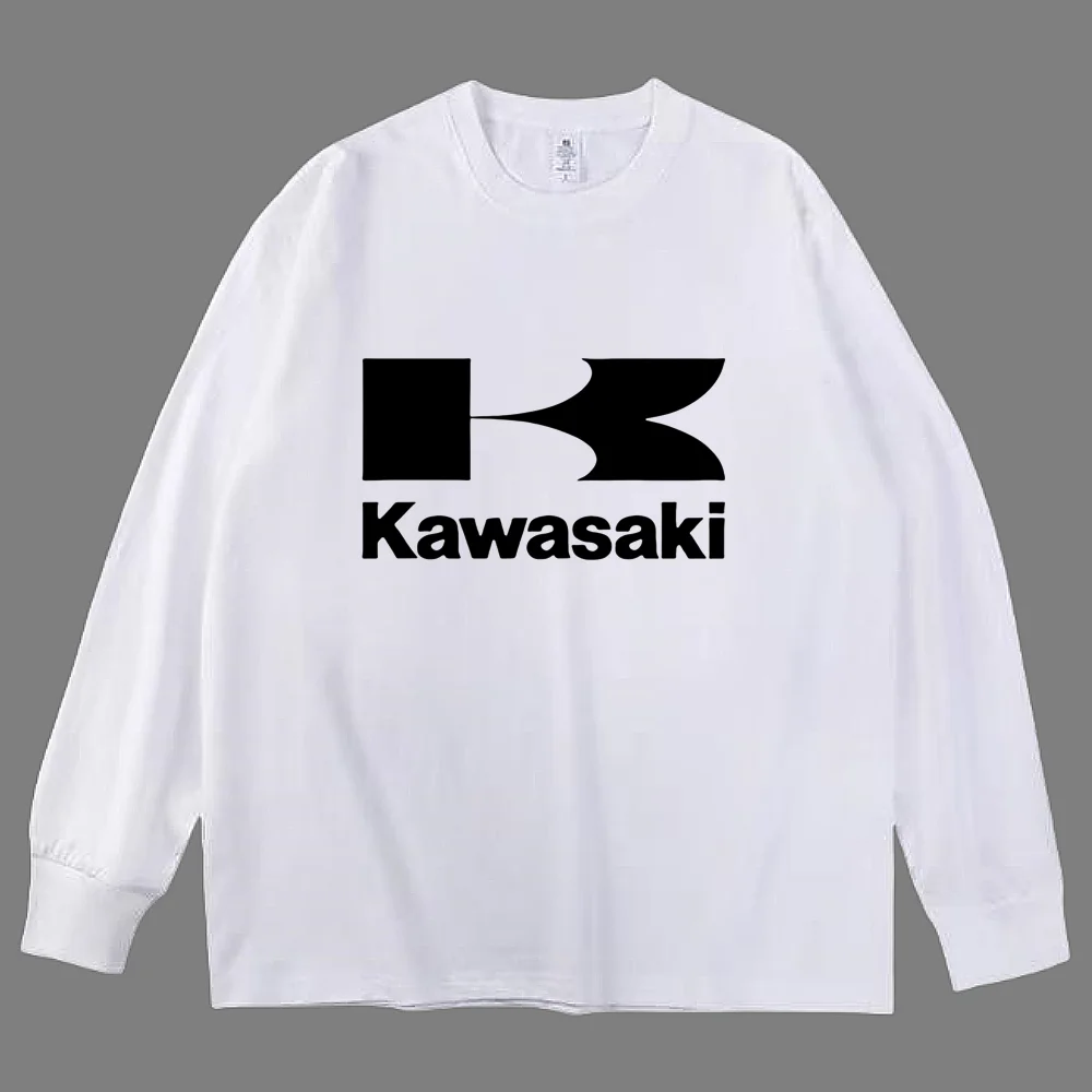 

100% pure cotton long sleeved T-shirt for men, KAWASAKI Spring and Autumn casual T-shirt, high-quality men's classic T-shirt