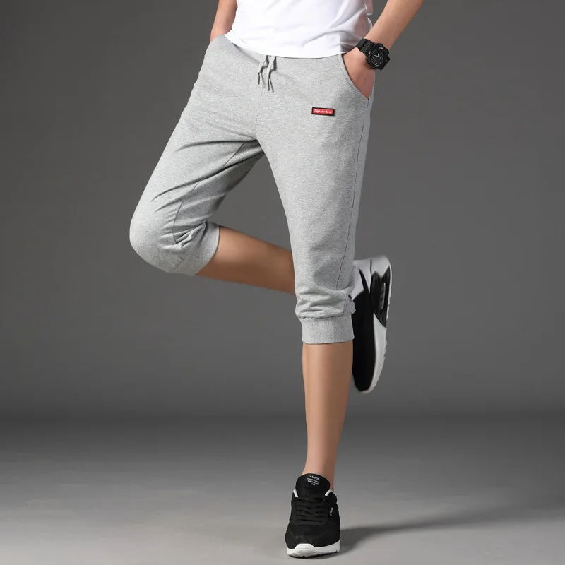 Men's Summer Open Shorts Men's Summer New Men's Cotton Cropped Pants Casual Shorts Thin Sweatpants Breathable Sweat-absorbing