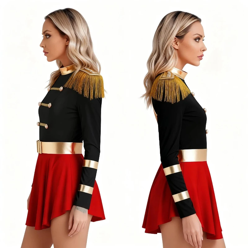 

Women's Circus Director JAZZ Costume Jumpsuit Bodysuit Ringmaster Halloween Carnival Costumes Fancy Dress Ballet Dance Jersey