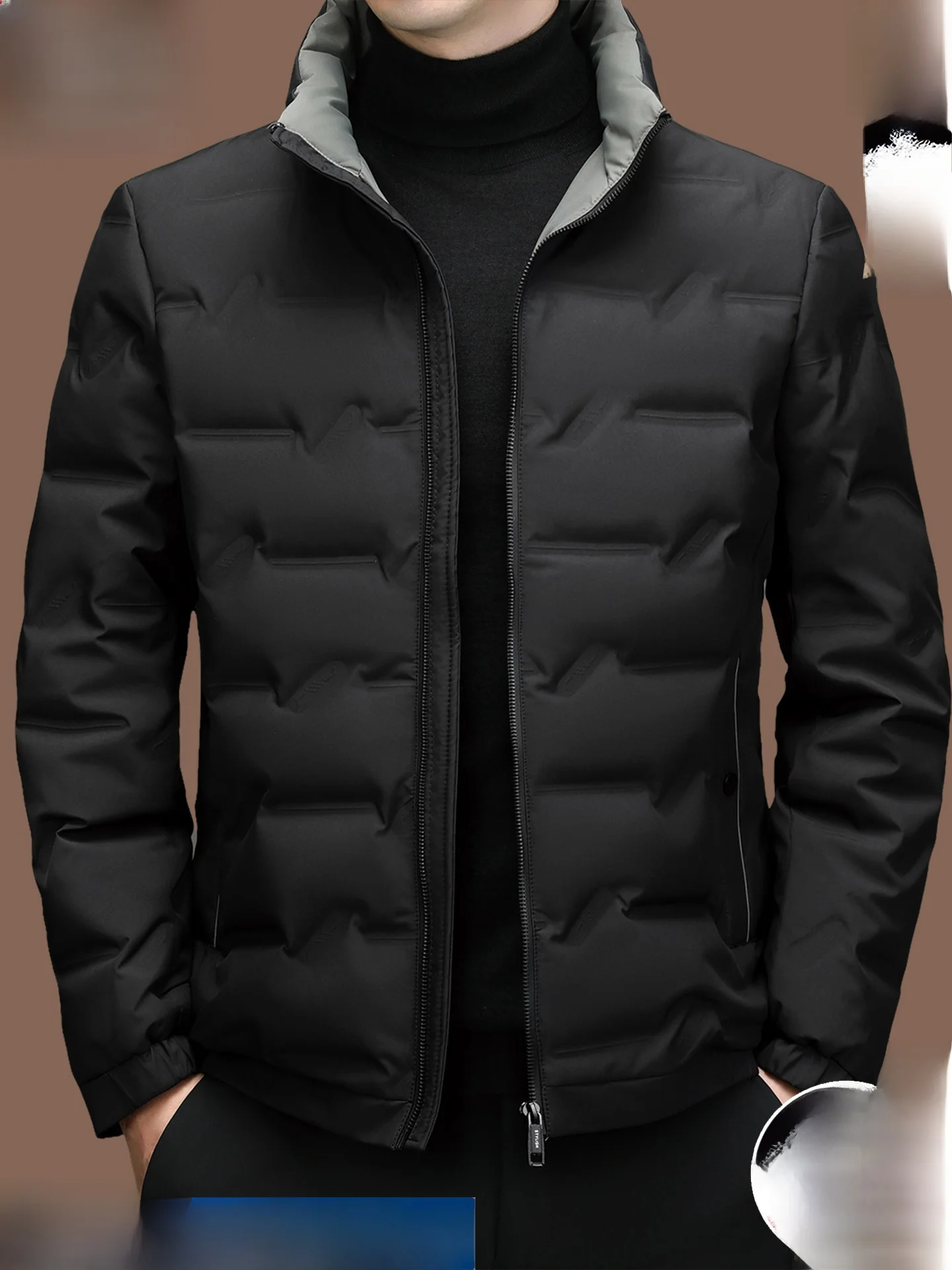 

Pierre Cardin Men's ort down Jaet Du down Thiened Stand Collar Warm Cold Proof Outerwear Faionable Urban Casual Wear