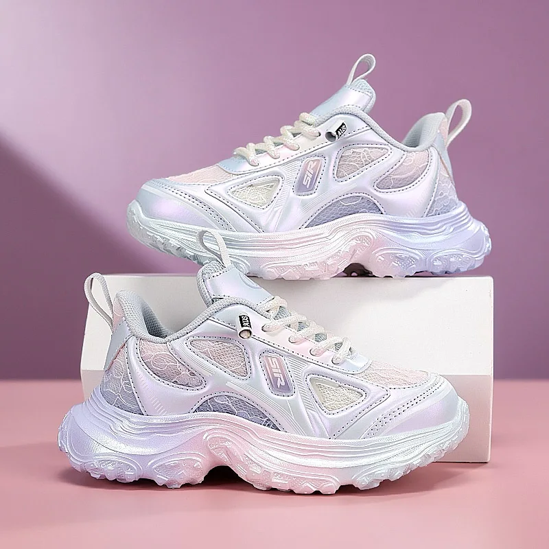 

Lightweight Children's Black Sneakers Breathable Mesh for Boys Casual Walking Shoes Non-slip Kid Girls' School Running Shoes