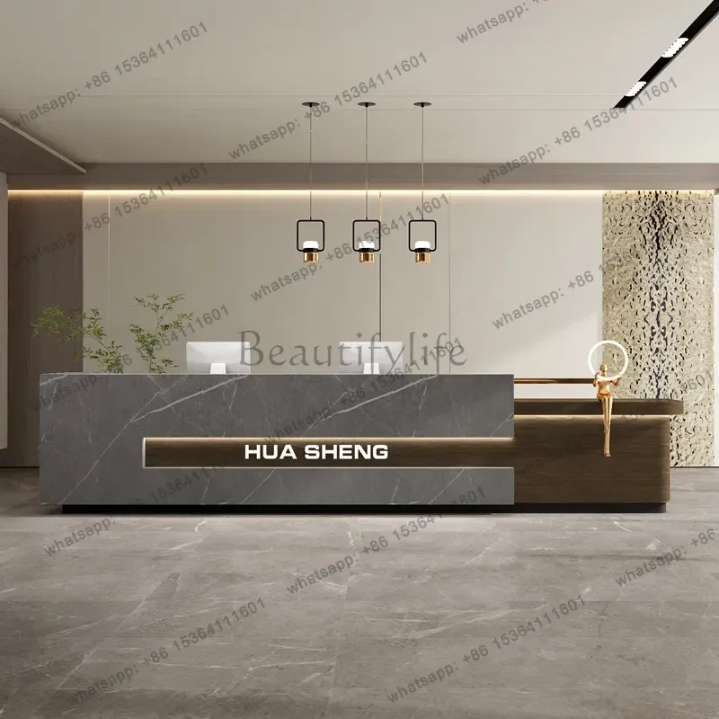 LJY Silver Medical Reception Desks Modern Curved Beauty Front Reception Desks Podium White Recepcion Mostrador Office Furniture