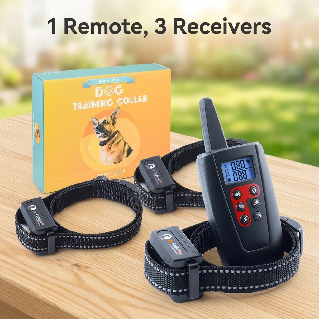 Dog Collar Rechargeable Lithium Battery Waterproof Plastic Bark Deterrent Training Collar with Flashlight