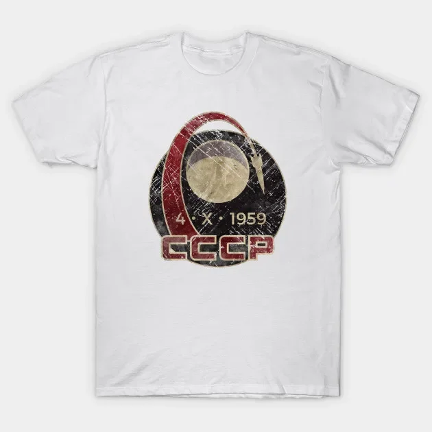 CCCP Luna 3 Spacecraft Launched By Vostok Rocket T-Shirt Russian Soviet Pilot and Cosmonaut Men's T Shirt