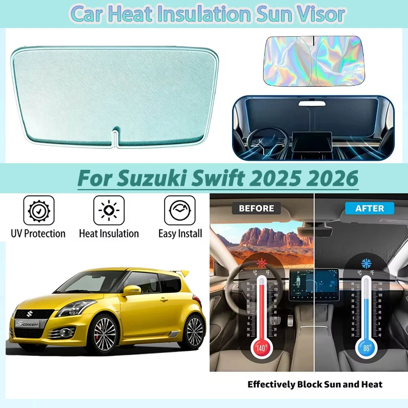 

Front Sun Visor For Suzuki Swift 2025 2026 4 AOL Hybrid Accessorie Interior Window Sunshade Protection UV Sunscreen BodyKit Part