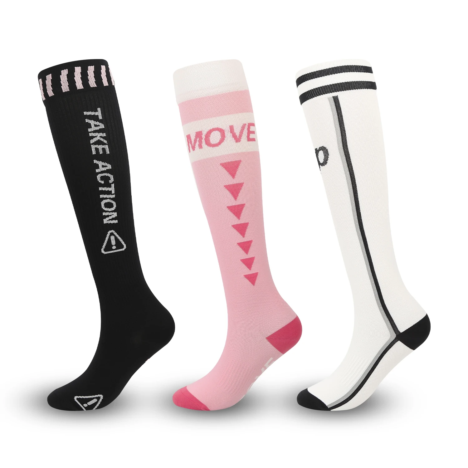 Modern , fashionable sweat absorbing sports women\'s , running skipping rope long tube compression socks slimming legs badminton