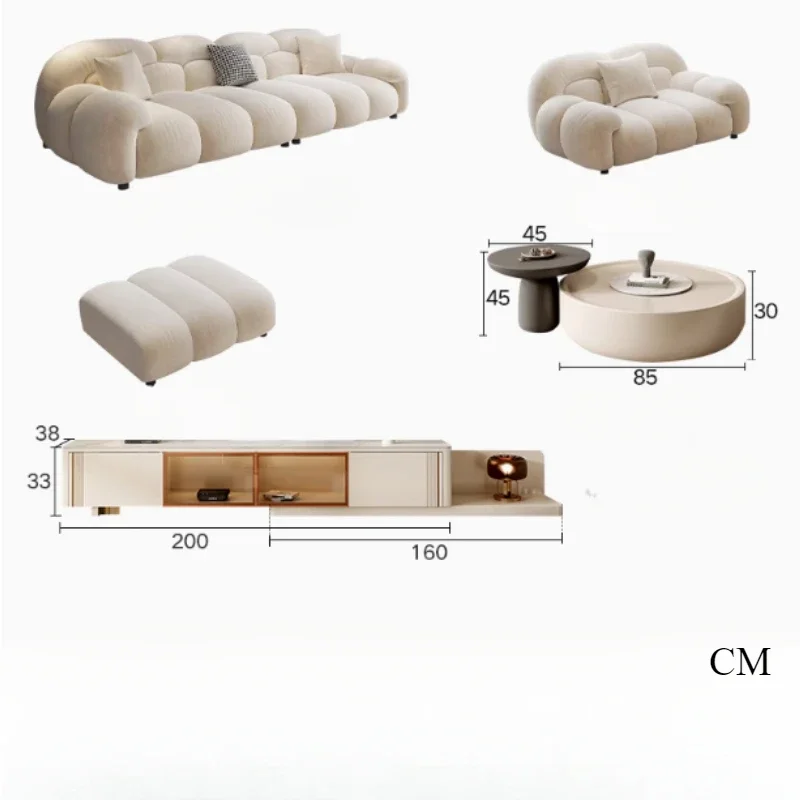 

Fabric Minimalist Living Room Sofa Set 6 Seters Beige Sectional Designer Modern Sofas Couch Double Canape Salon Home Furniture