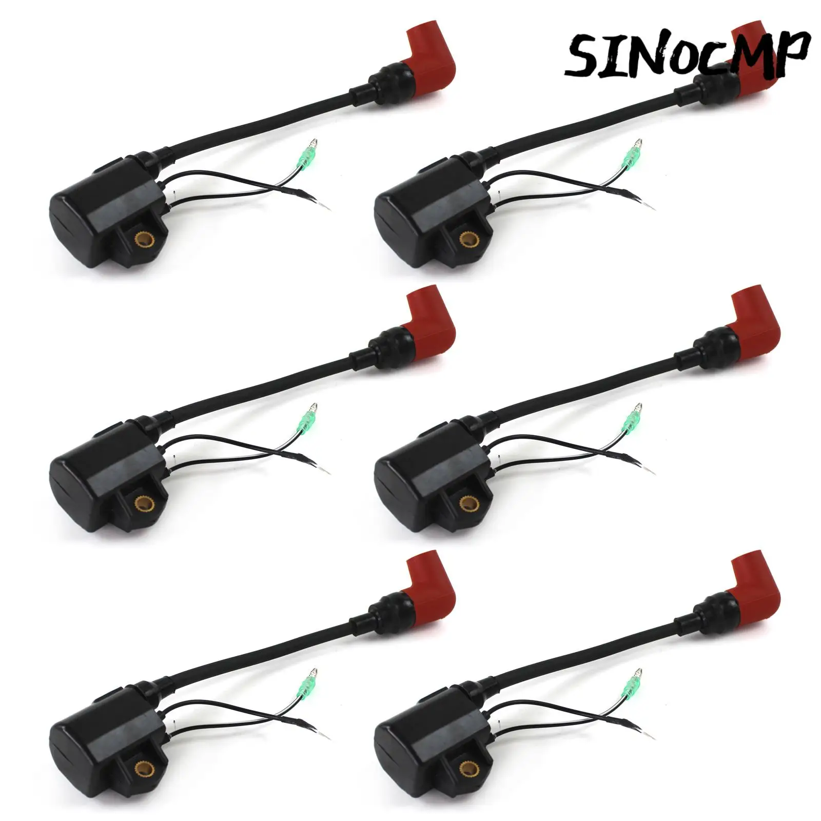 

6 шт. мотоцикл 6R3-85570-01-00 сверхмощная катушка зажигания для подвесного двигателя Yamaha 100-225HP, детали мотоцикла из сплава