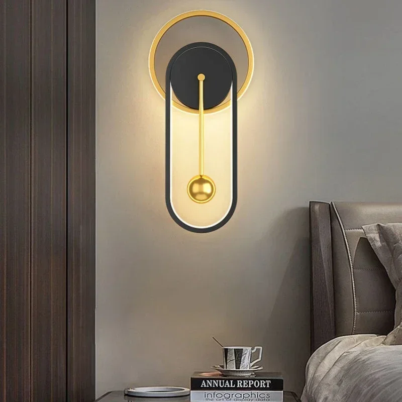 Lâmpada de parede LED moderno para sala de estar, corredor, escadas, decoração home, quarto interior, cabeceira Wall Sconce, luminária, brilho