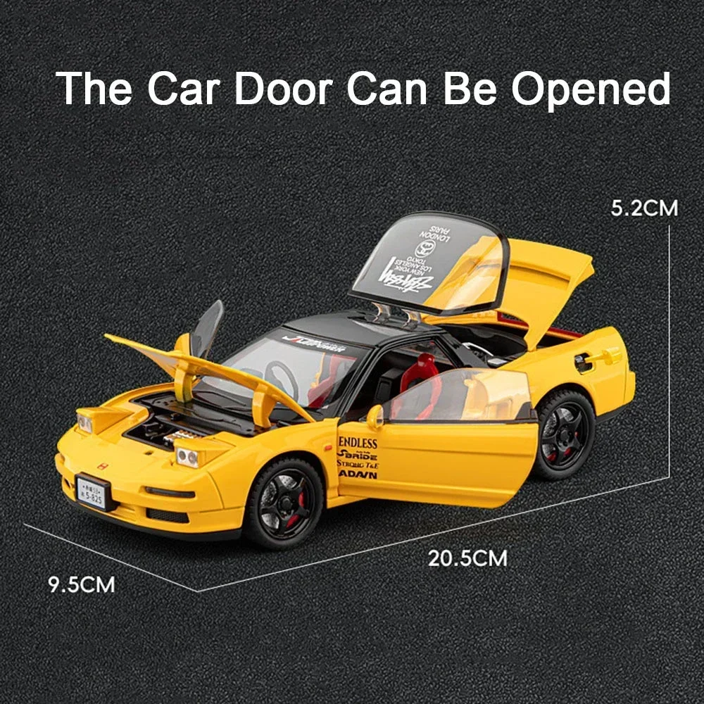 1:22 Honda Acura NSX NA1 alliage supercar modèle jouets moulé sous pression véhicules miniatures portes ouvert son lumière retirer Collection cadeaux