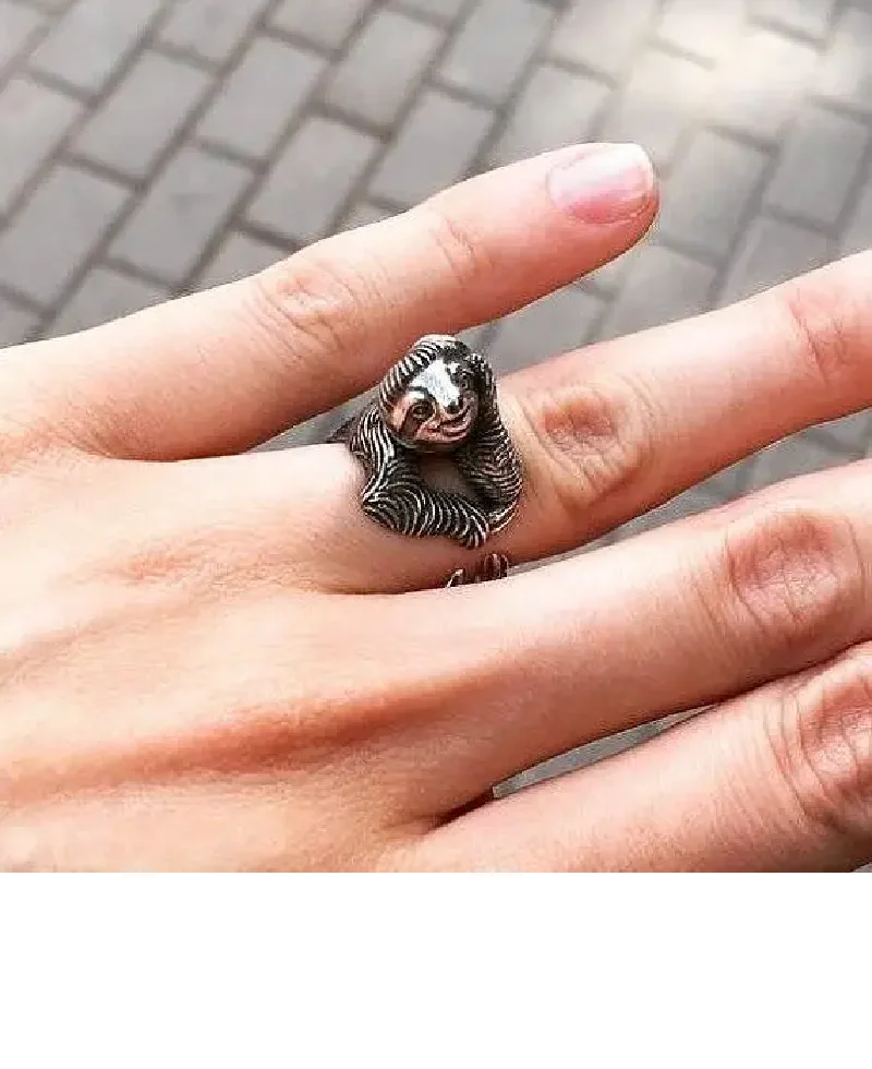 Vintage retro Adjustable Sloth Rings