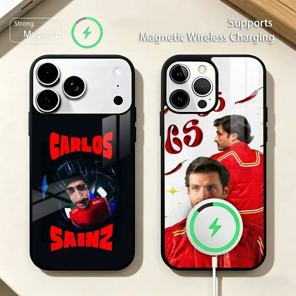 

Number 55 C-Carlos Sainz Jr Phone Case For iPhone17,16,15,14,13,12,11 Plus,Pro Compatible with magnetic wireless charging
