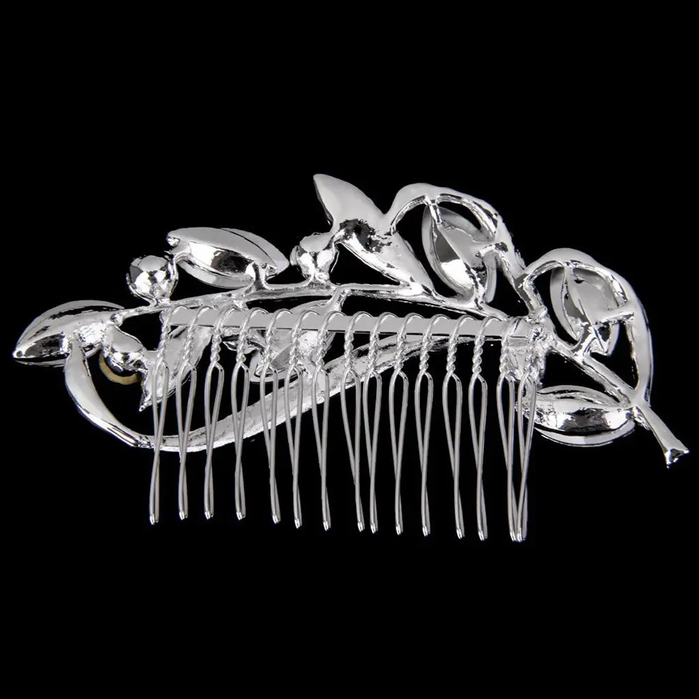 

Crystal Rhinestone Flower Style Alloy Hair Comb Clip for Women 95Cm X 6Cm Bridal Wedding Prom Party Anniversary Gift