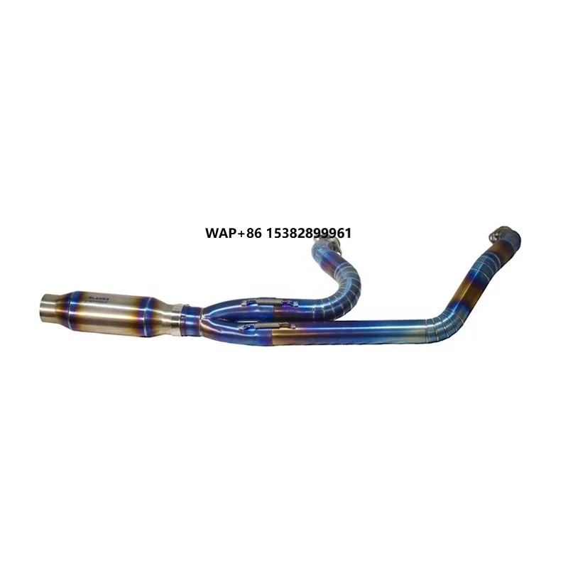 2018-Later HD Softail LowRider ST/Street Bob/Fat Boy/Breakout Titanium Alloy 2-into-1 Motorcycle Exhaust Pipe System New