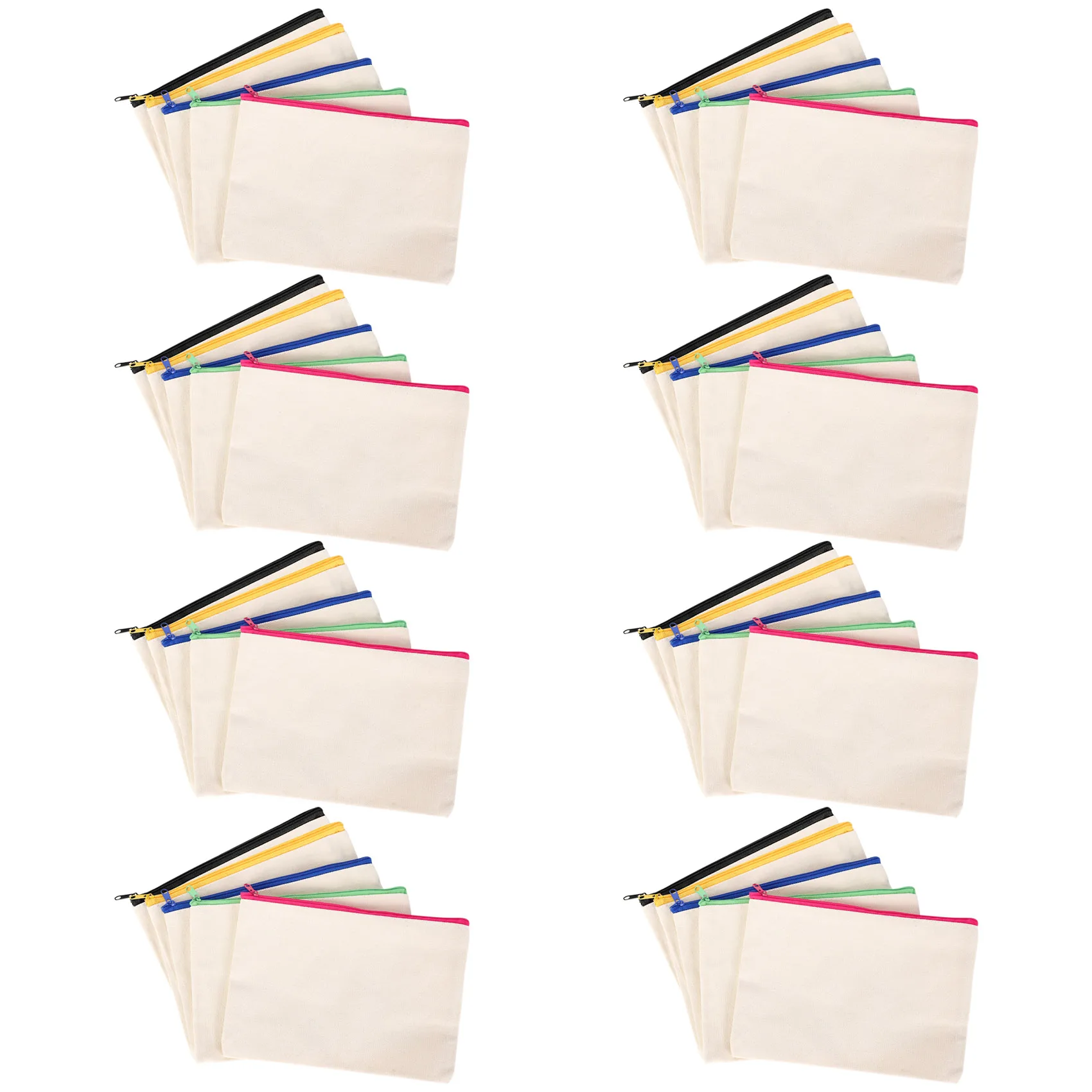 leading-40pcs-canvas-cosmetic-bag-canvas-zipper-bag-pencil-case-diy-travel-handmade-bag-diy-craft-school-multicolor-zipper