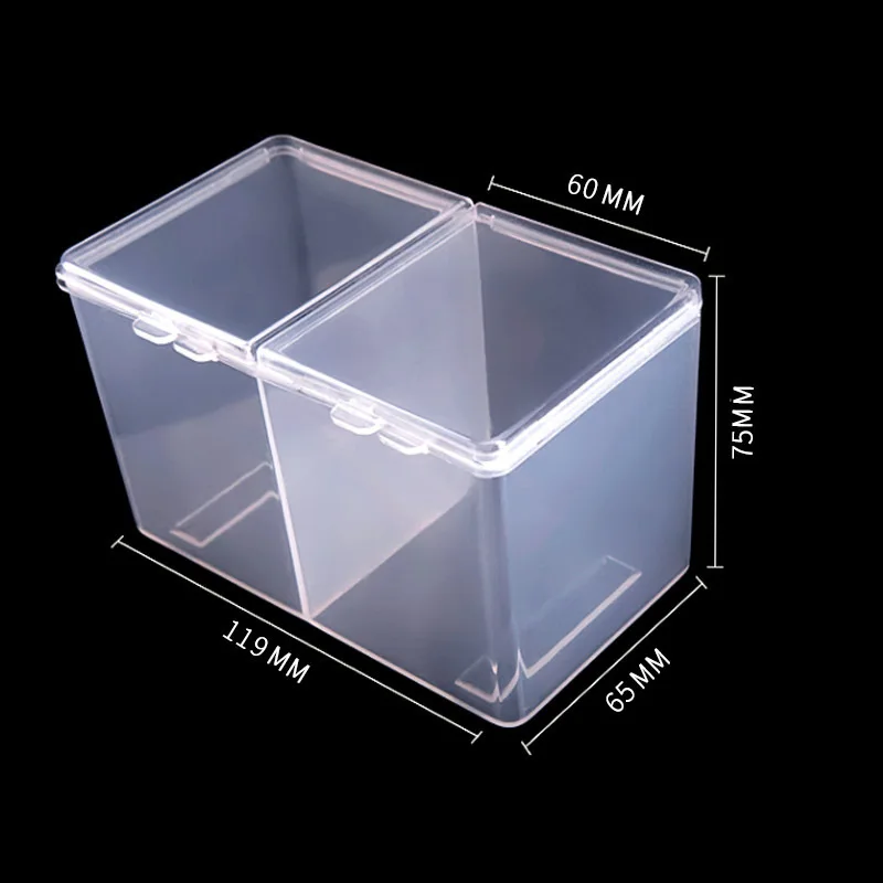 2-Compartments Nail Polish Remover Nail Wipes Cotton Pad Container Storage Box Makeup Organizer Nail Art Tools Case Holder