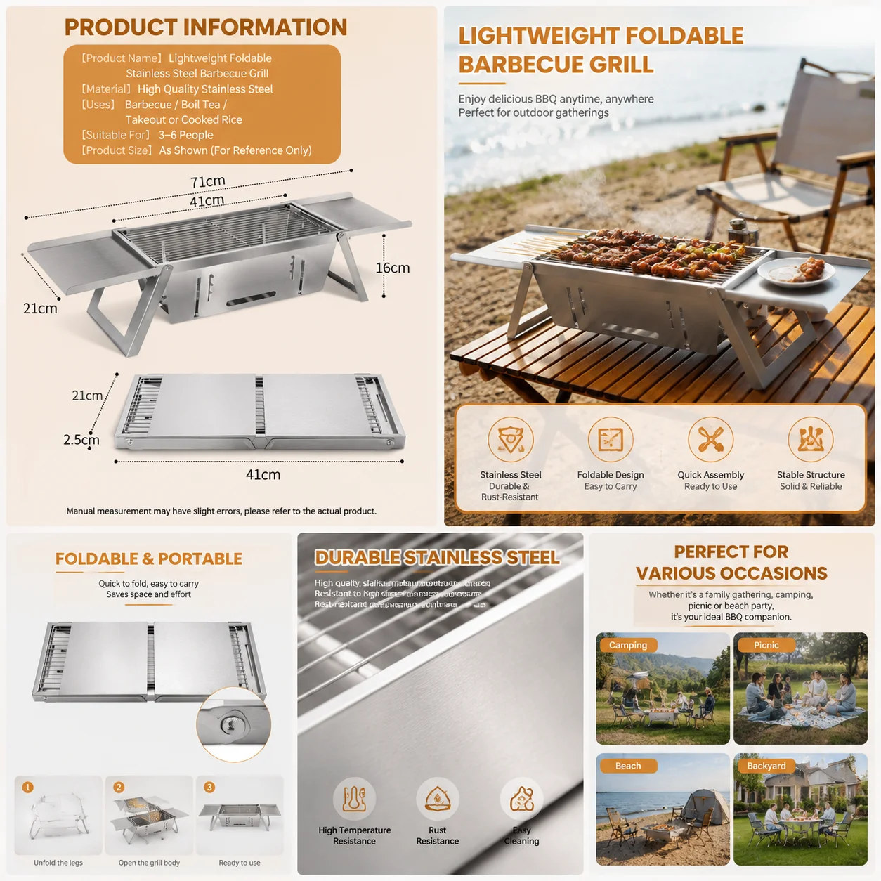 Portable Folding Barbecue Gril - огляд і ціна Camp Grill Portable Folding