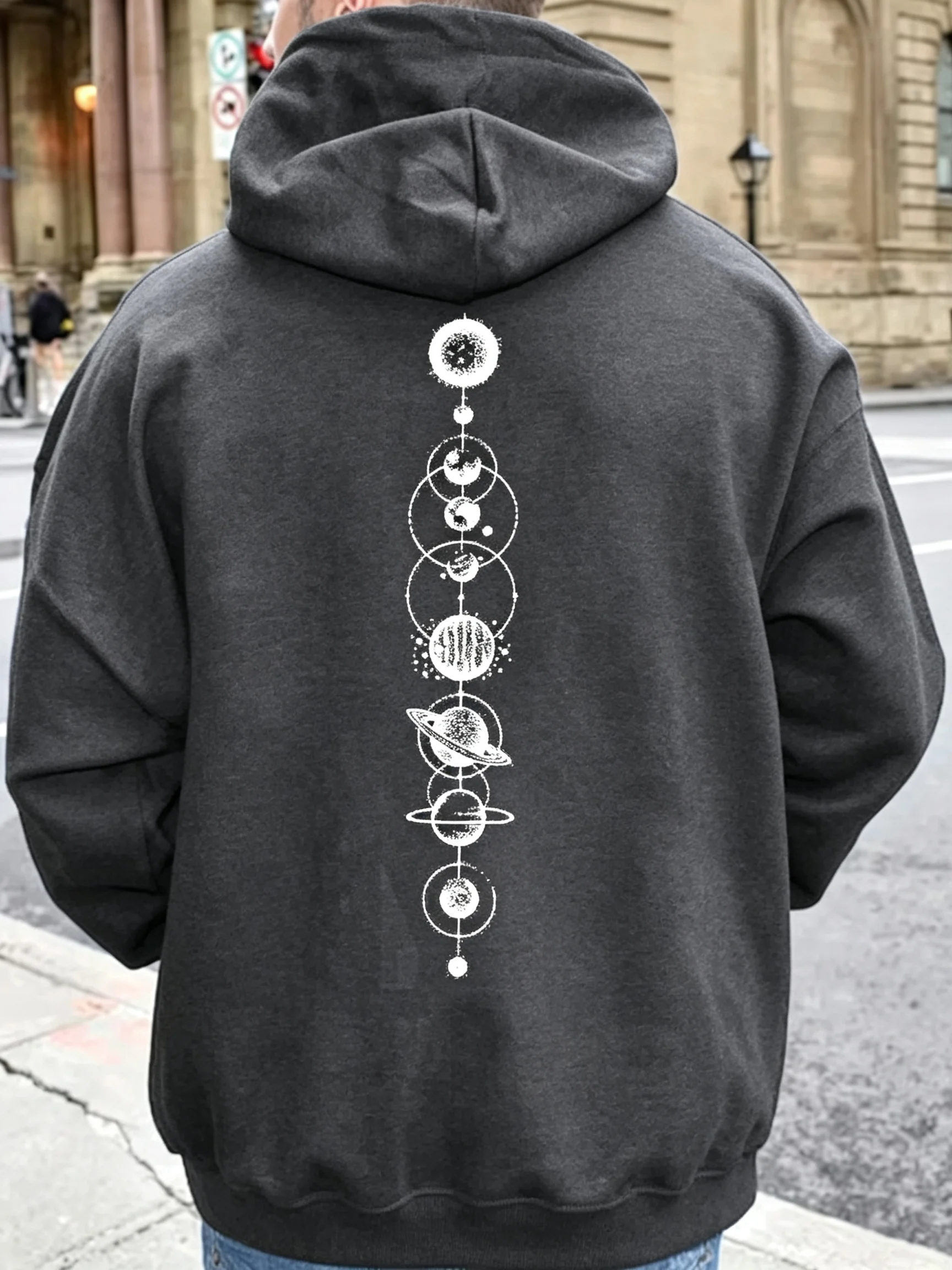 2026 New Unisex Oversized Hoodie Solar System Planets Back Print Streetwear Men Women Autumn Winter Pullover Sweatshirt