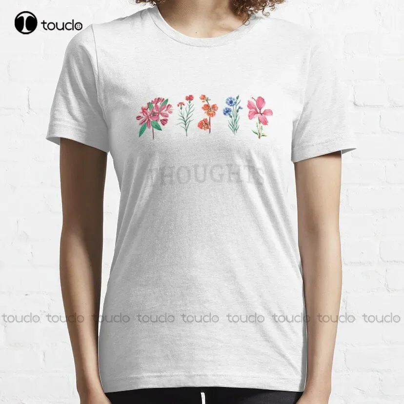 Grow Positive Thoughts - Inspirational Flowers - Gardeners Lovers Classic T-Shirt Womens Crewneck Tshirt Women Shirts Xs-5Xl