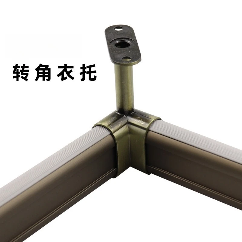 wardrobe top mounted clothes rail flange base corner support closet hanging rod fixing hardware fittings