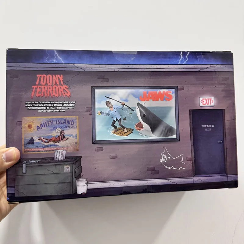 Toony Terrors NECA 03346 Figura JAWS Hooper Figuras de ação Anime PVC modelo móvel boneca ornamento brinquedos presente original para crianças