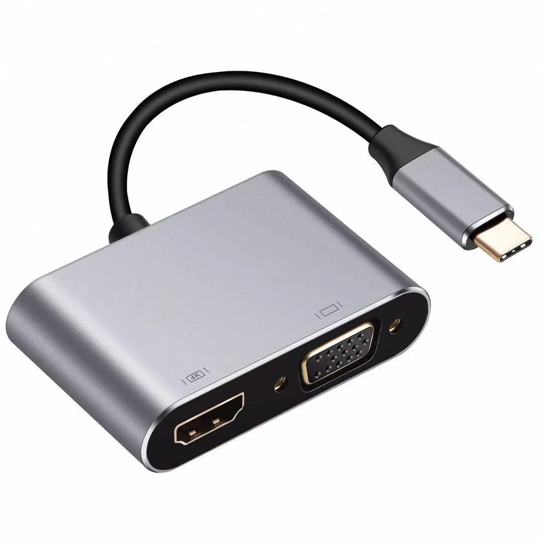 4K USB Type C to VGA 1080P USB C 3.0 PD HDMI-compatible Cable Docking Station Adapter Converter Dock Hub 4 in 1 HD USB C