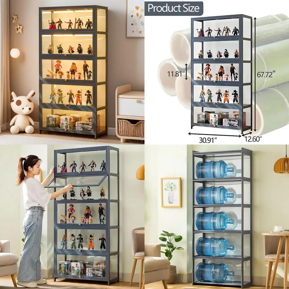 

5-уровневый шкаф для сувениров с акриловой стеклянной дверью и книжный шкаф для коллекционных предметов