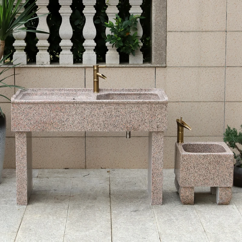 Outdoor stone laundry sink, sink, marble stone wash basin