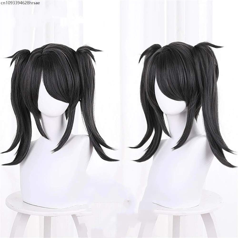 

Game Cosplay Wig Short Black Wig Heat Resistant Synthetic Hair OMG Kawaii Angel Anime Wigs 2025